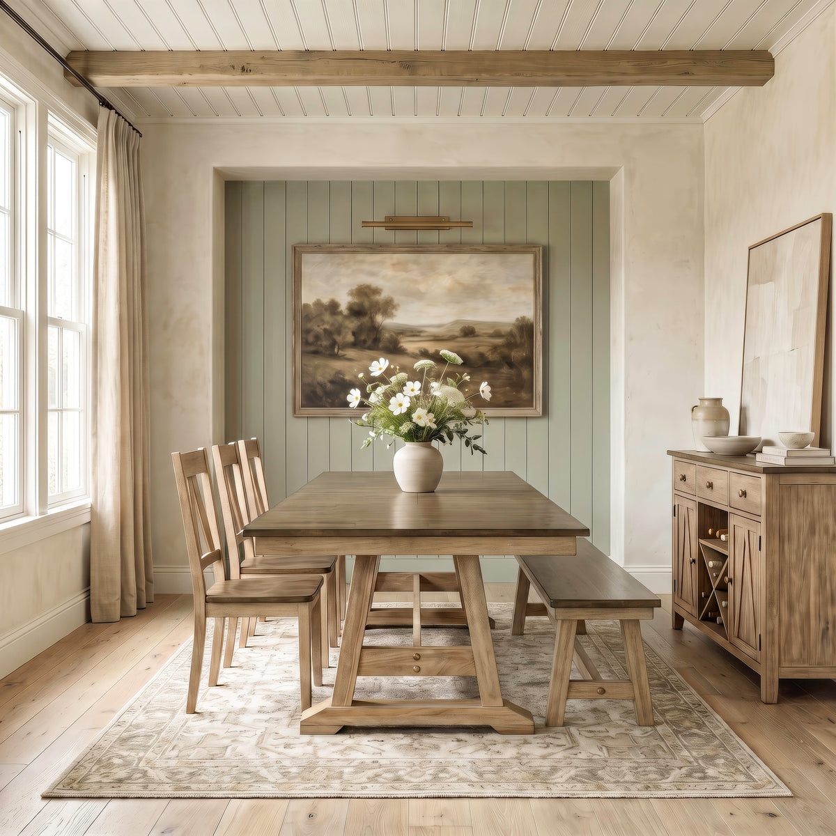 Lindsey Farm 6 Piece Trestle Table Set