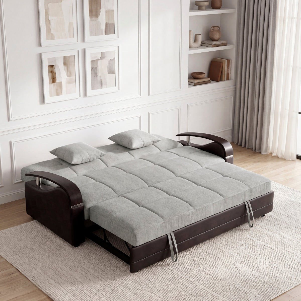 Hybrid Sofa with Pull-out Bed and Click Motion Back