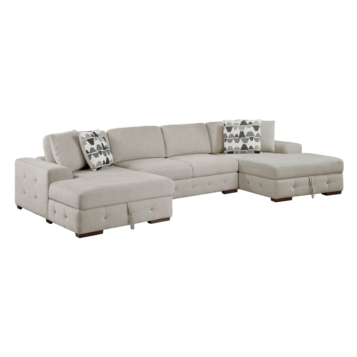 Raife 3-Piece Sectional with Left and Right Chaise