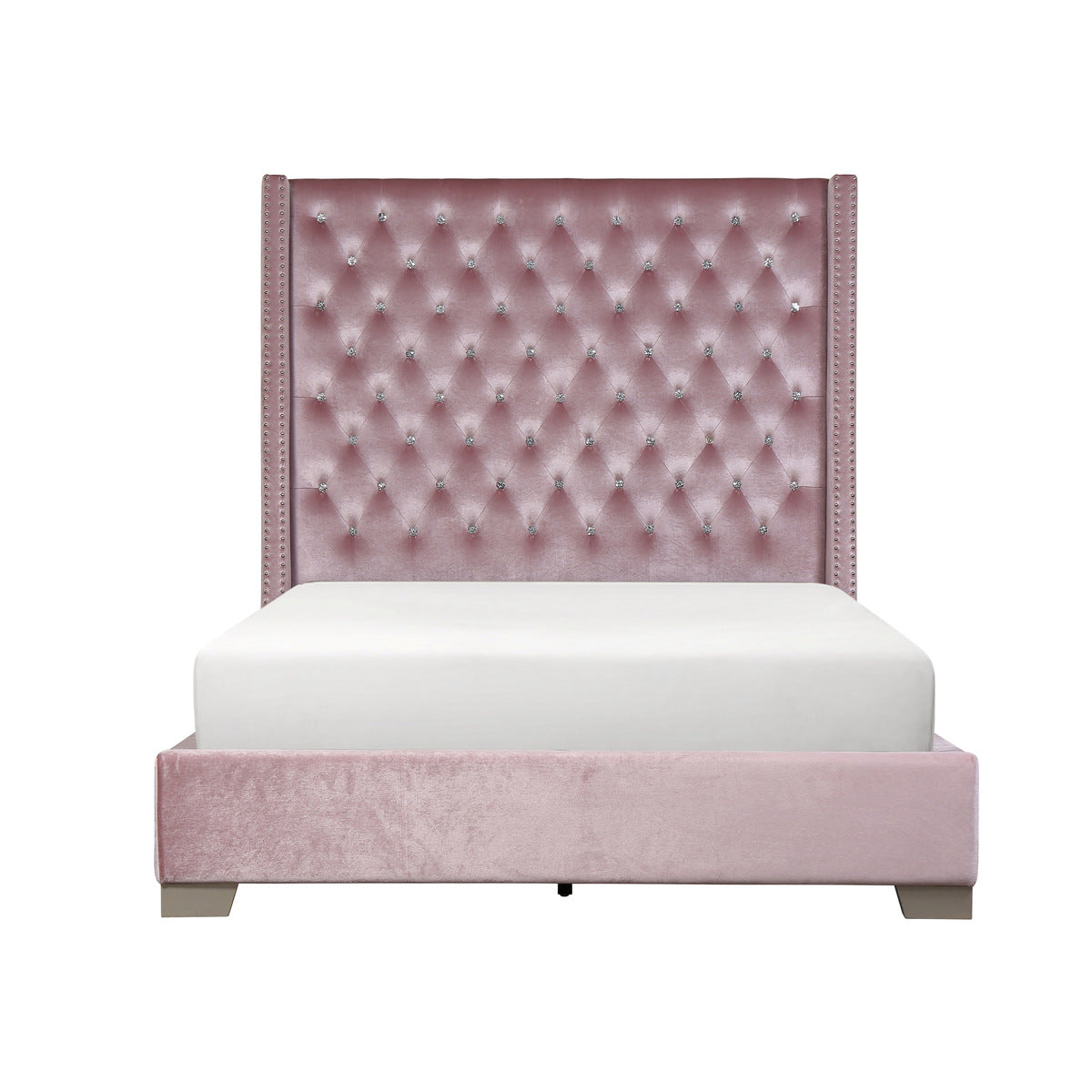 Uphl Velvet Bed, Pink