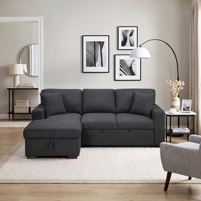 Pompano Sectional with Left Chaise, Pull-out Bed and Hidden Storage, Charging Ports