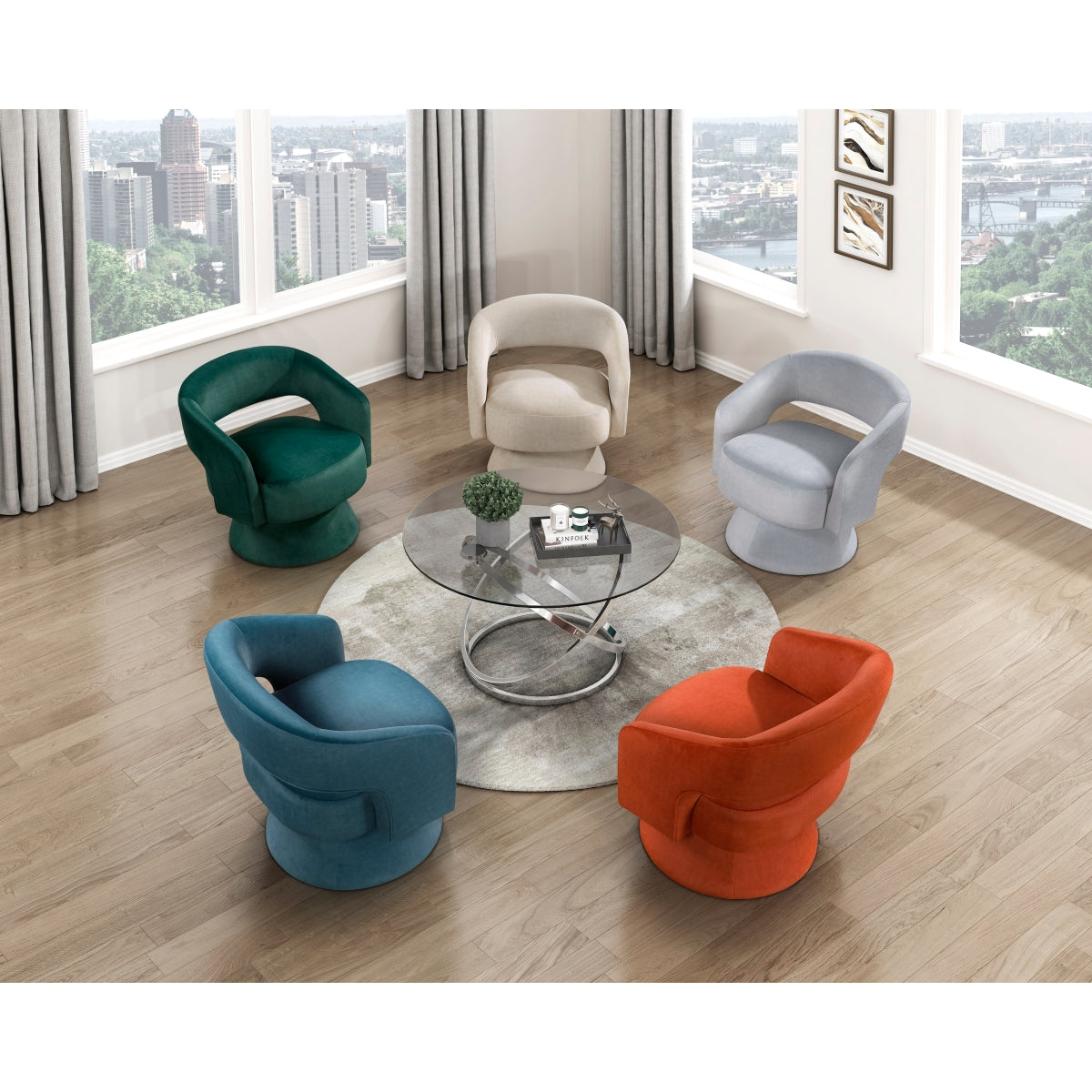 Lavon Swivel Chair - Taupe