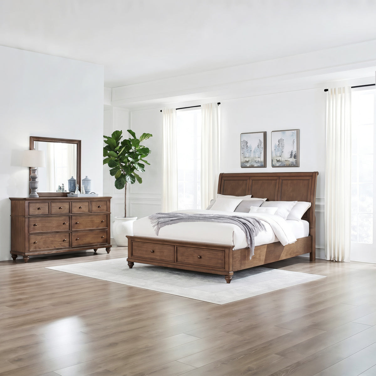 Twin Lakes Queen Storage Bed, Dresser & Mirror