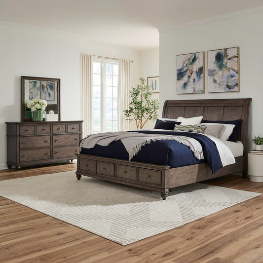 Twin Lakes King Storage Bed, Dresser & Mirror
