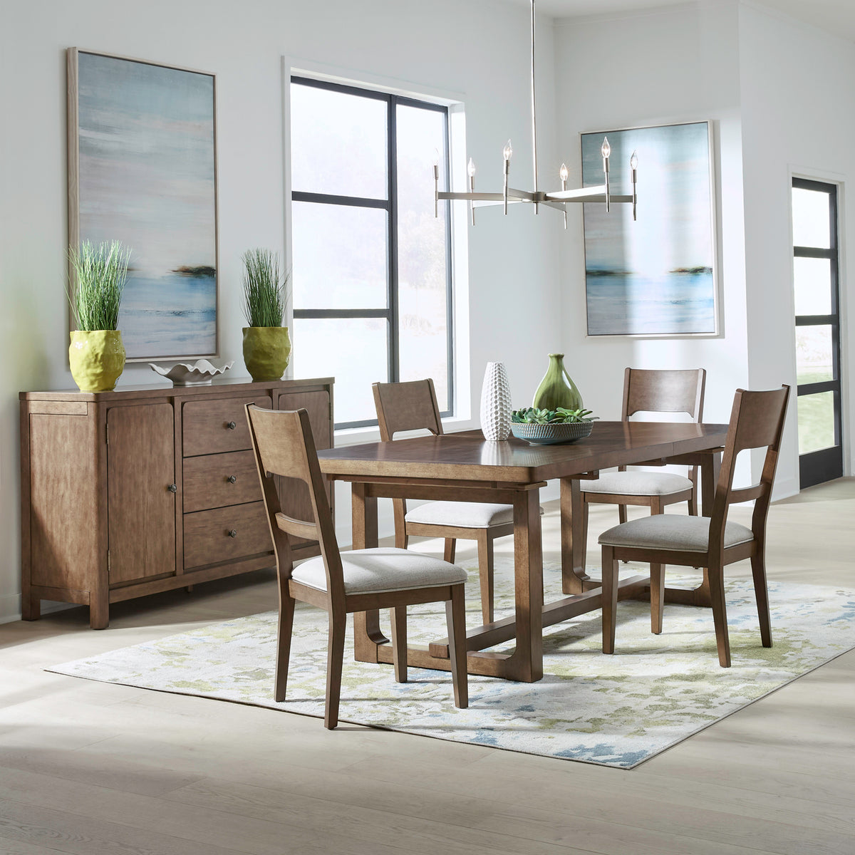 Harmony 5 Piece Trestle Table Set