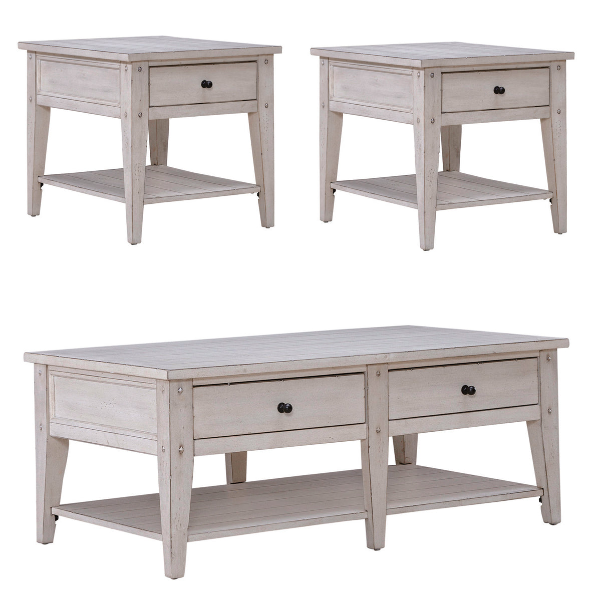 Lake House 3 Piece Set (1-Cocktail 2-End Tables)