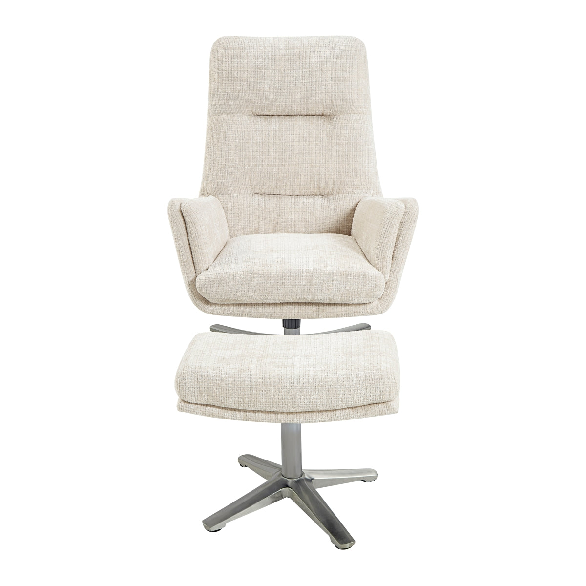 Parker Swivel Chair with Ottoman - Beige
