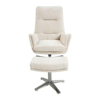 Parker Swivel Chair with Ottoman - Beige