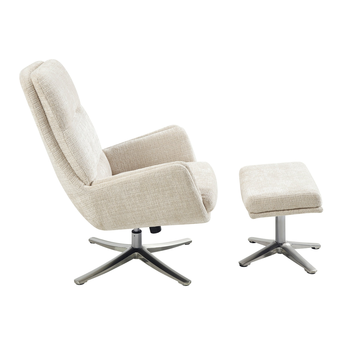 Parker Swivel Chair with Ottoman - Beige
