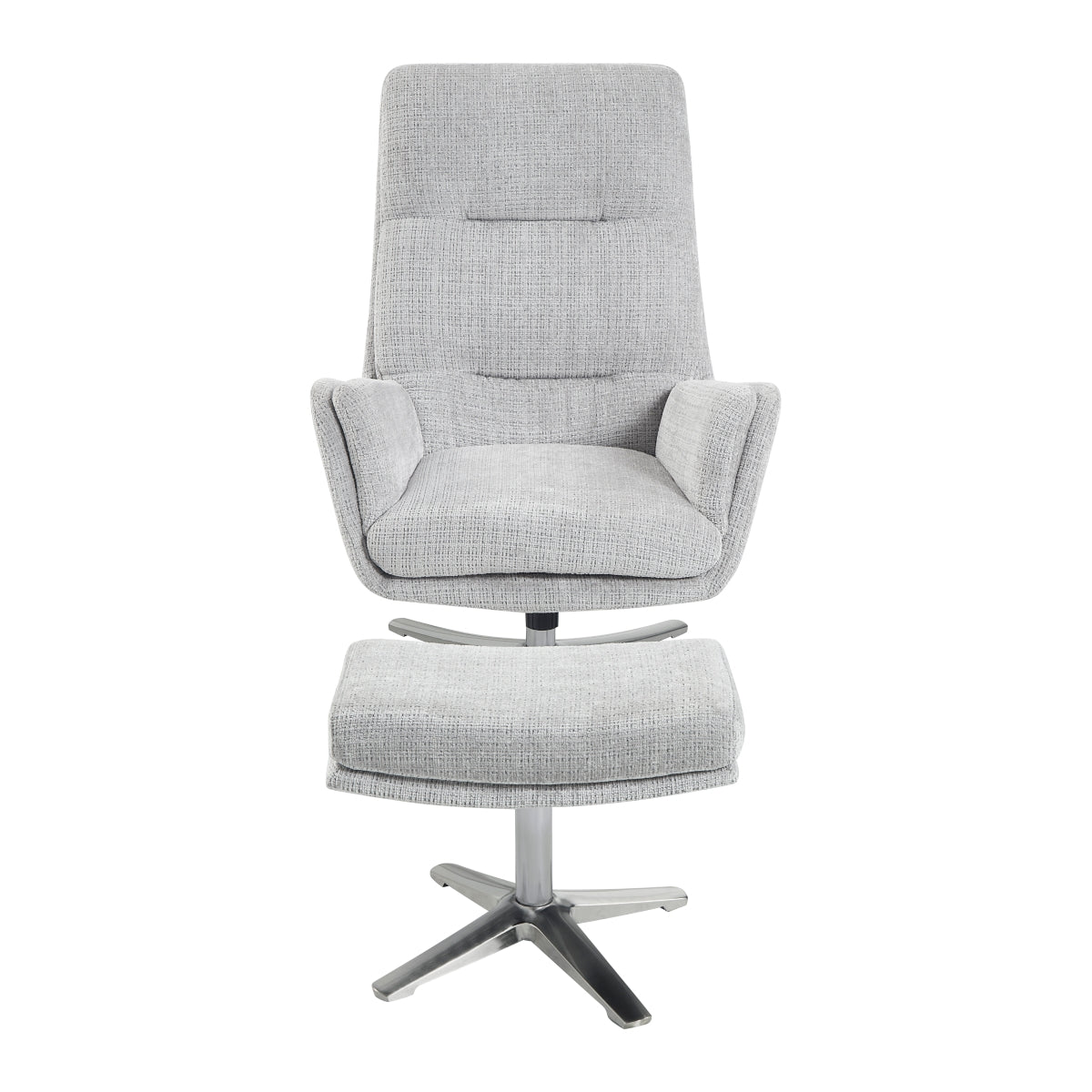 Parker Swivel Chair with Ottoman - Gray