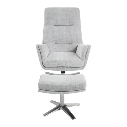 Parker Swivel Chair with Ottoman - Gray