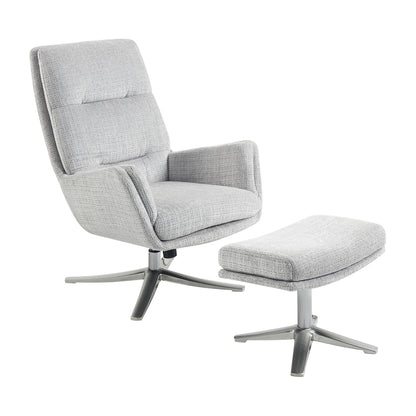 Parker Swivel Chair with Ottoman - Gray