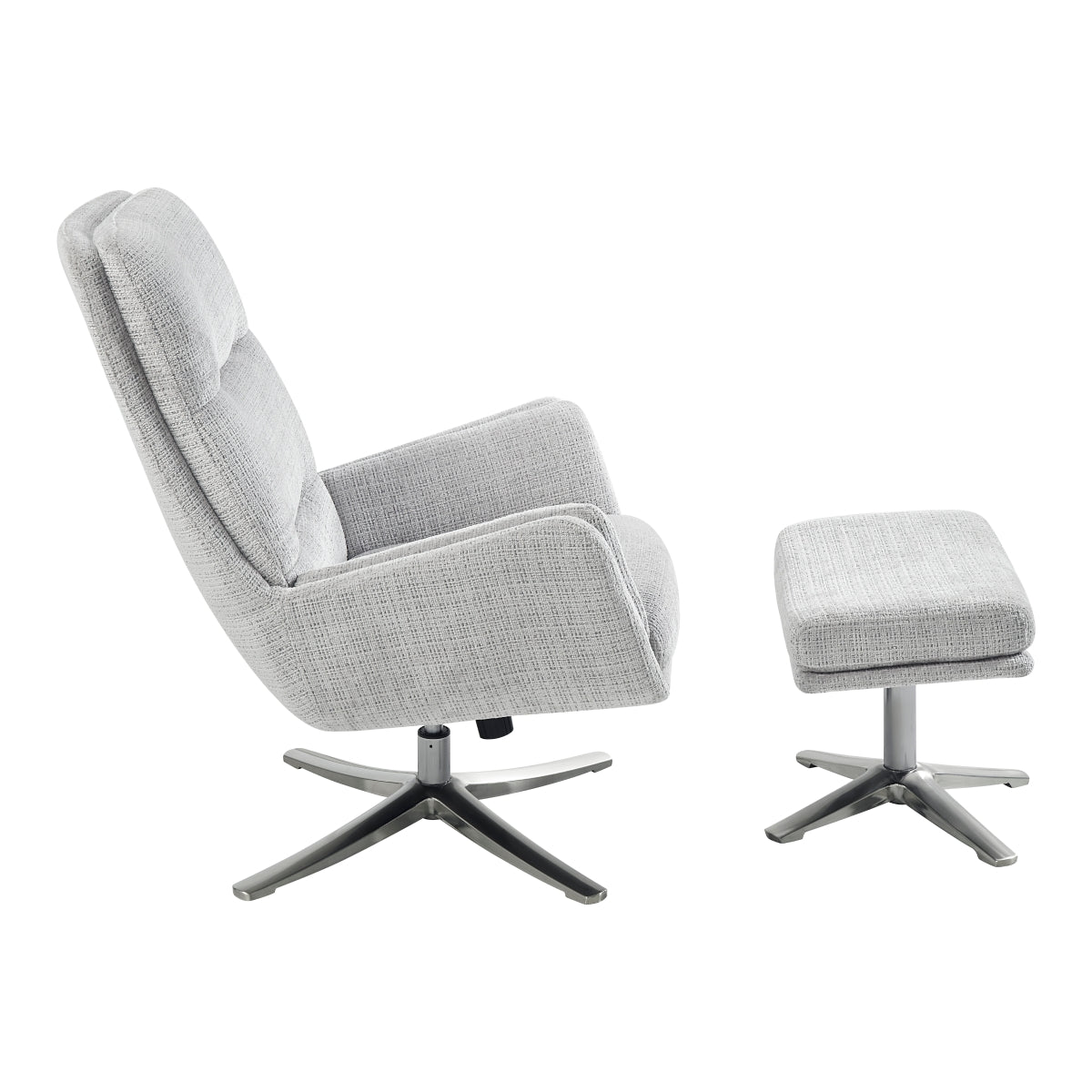 Parker Swivel Chair with Ottoman - Gray