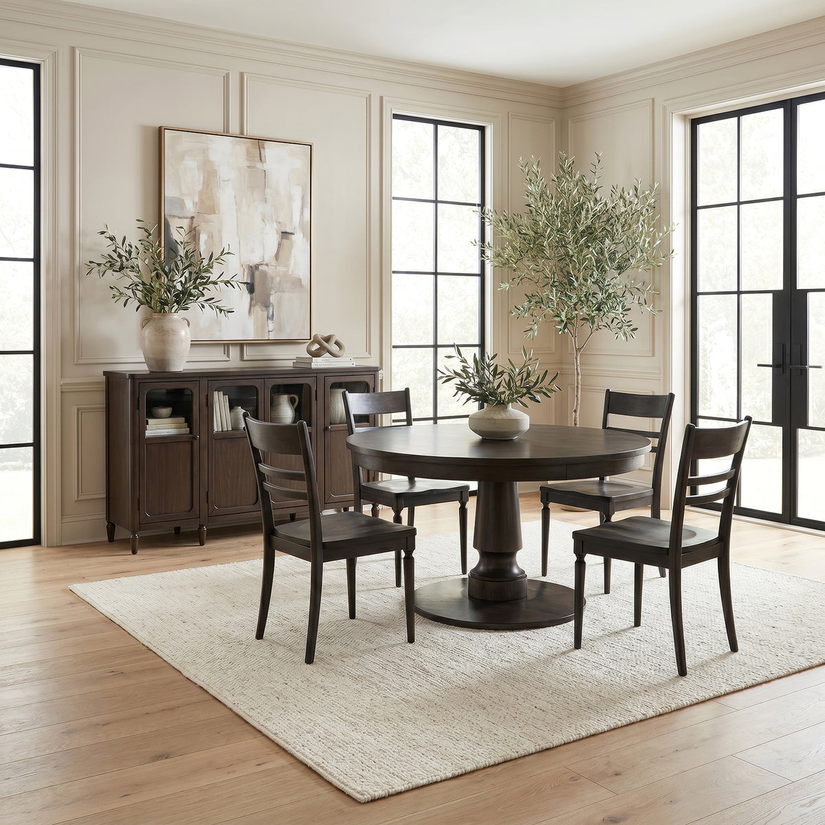 Wesley Hall 5 Piece Pedestal Table Set