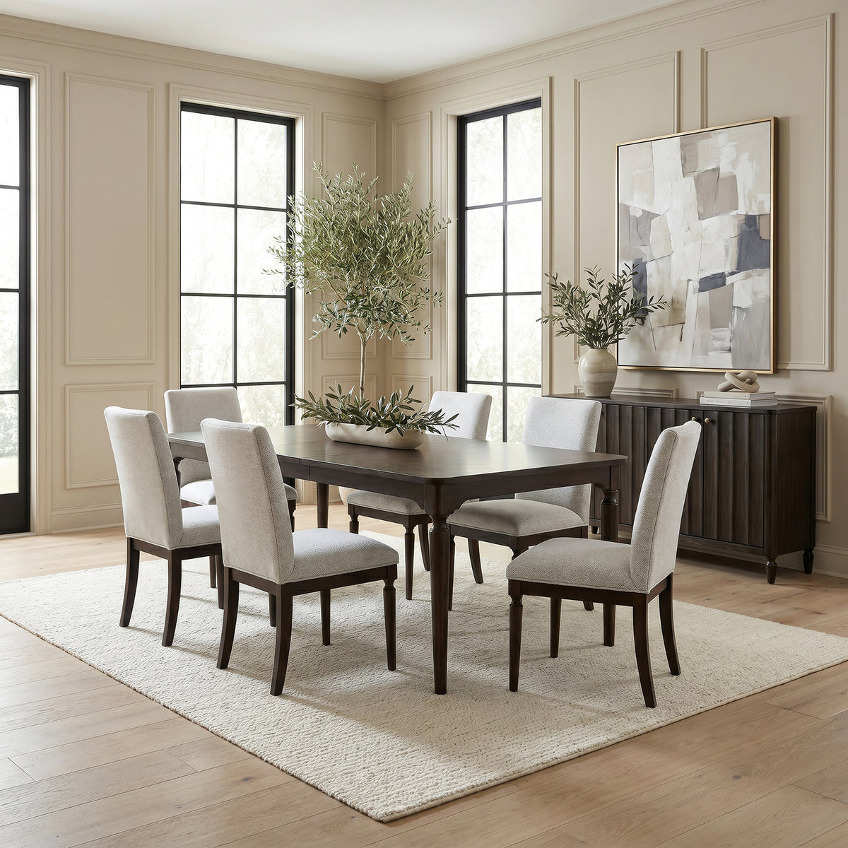 Wesley Hall Opt 7 Piece Rectangular Table Set