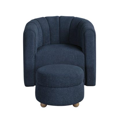 Delaney Swivel Chair with Ottoman - Blue