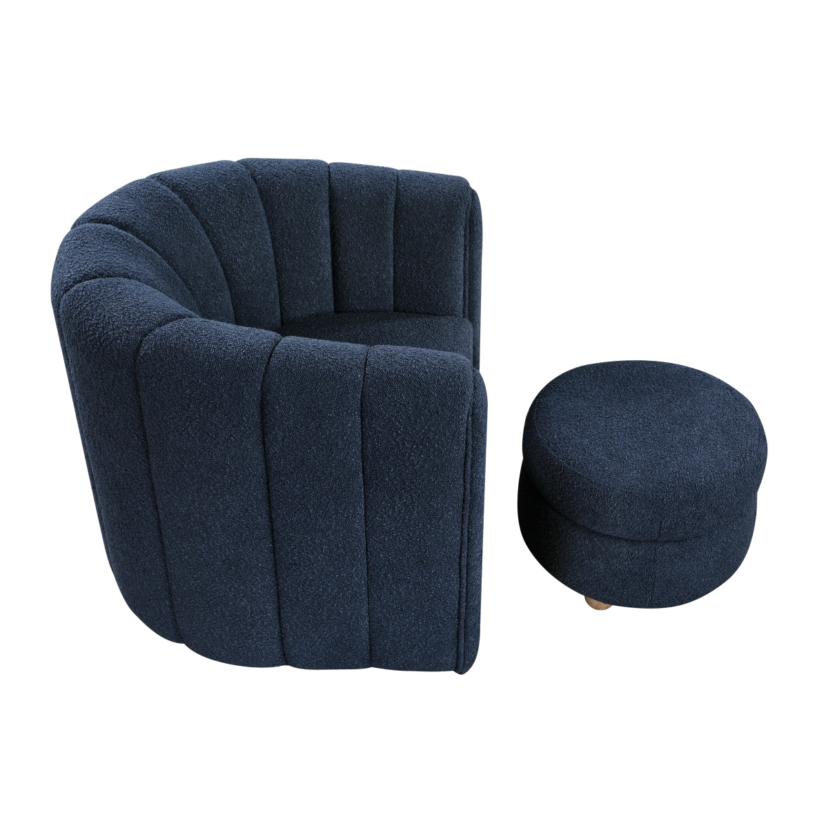 Delaney Swivel Chair with Ottoman - Blue
