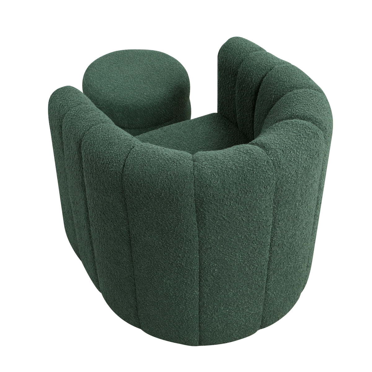 Delaney Swivel Chair with Ottoman - Green
