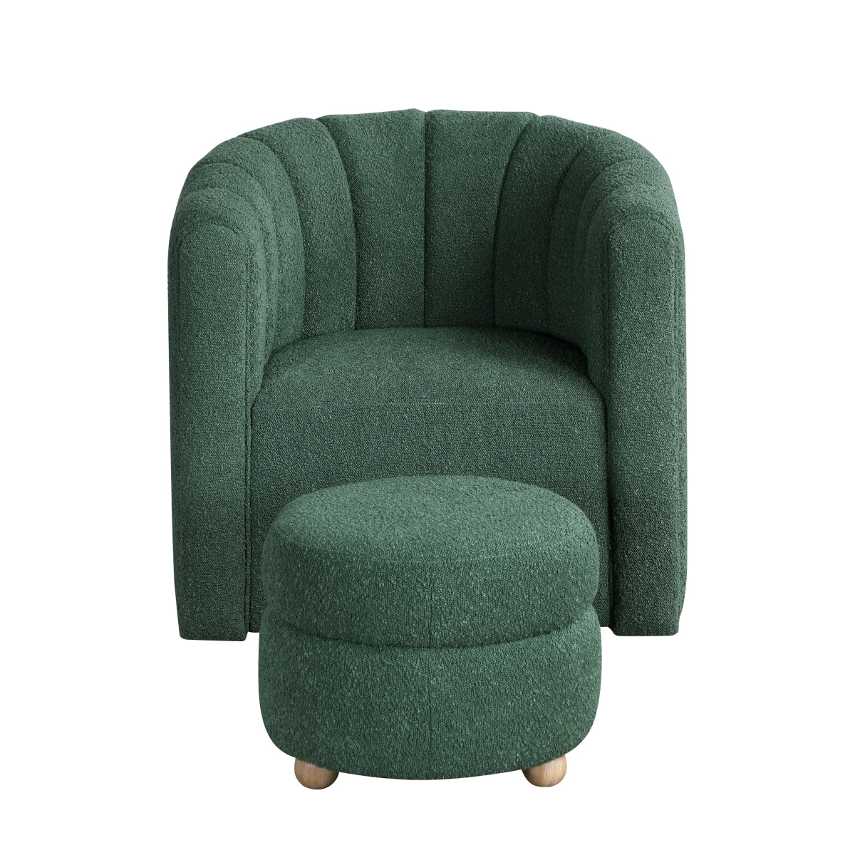 Delaney Swivel Chair with Ottoman - Green