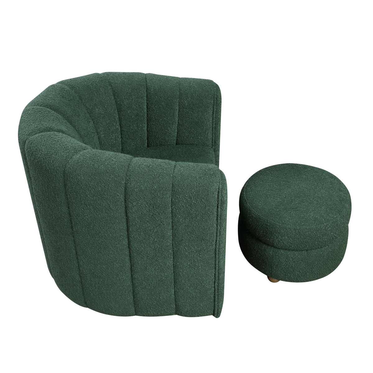 Delaney Swivel Chair with Ottoman - Green