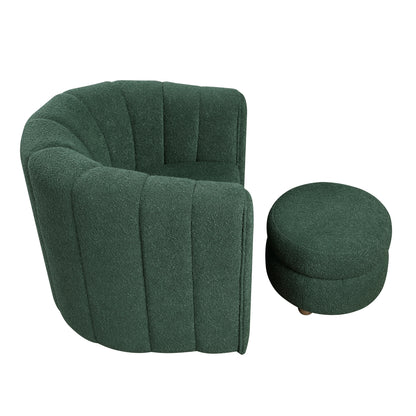 Delaney Swivel Chair with Ottoman - Green