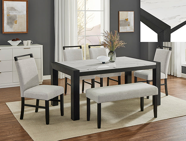 Jules Faux Marble Dining Group (1322-6P)