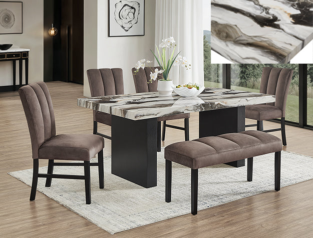 Vega Faux Marble Dining Group (1420-6P)