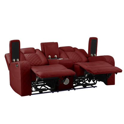 Radiant Pw Recln Loveseat W/ Console, Pw Headrests, Led Light/Speakers