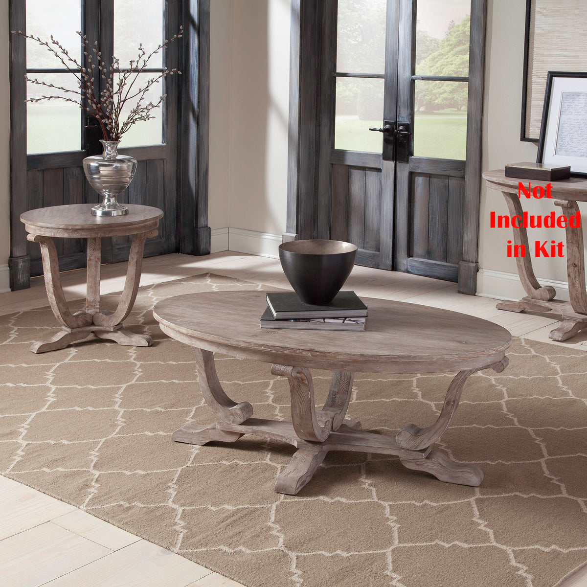 Greystone Mill 3 Piece Set (1-Cocktail 2-End Tables)
