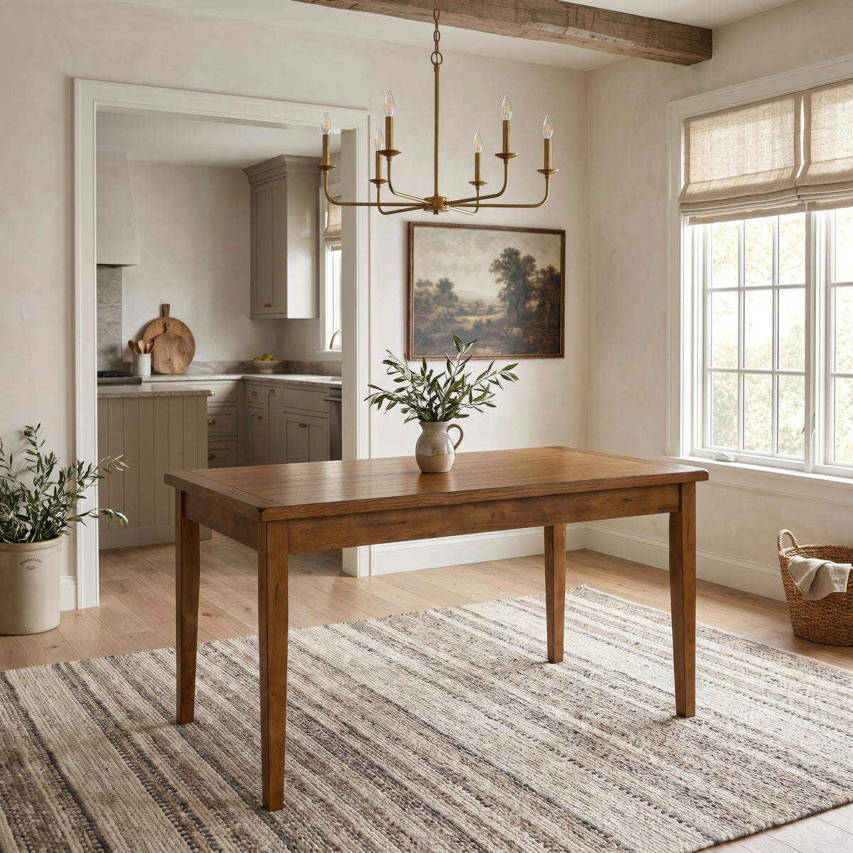 Treasures Rectangular Leg Table - Oak
