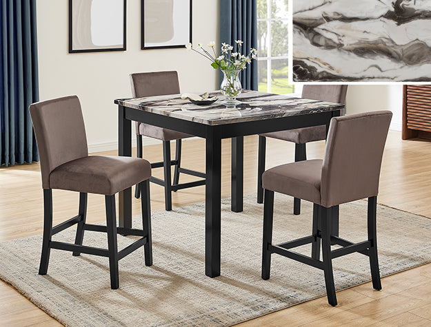 Lennon 5-Pk Ct Ht Set-Faux Marb Brn (1715SET-BMBL)