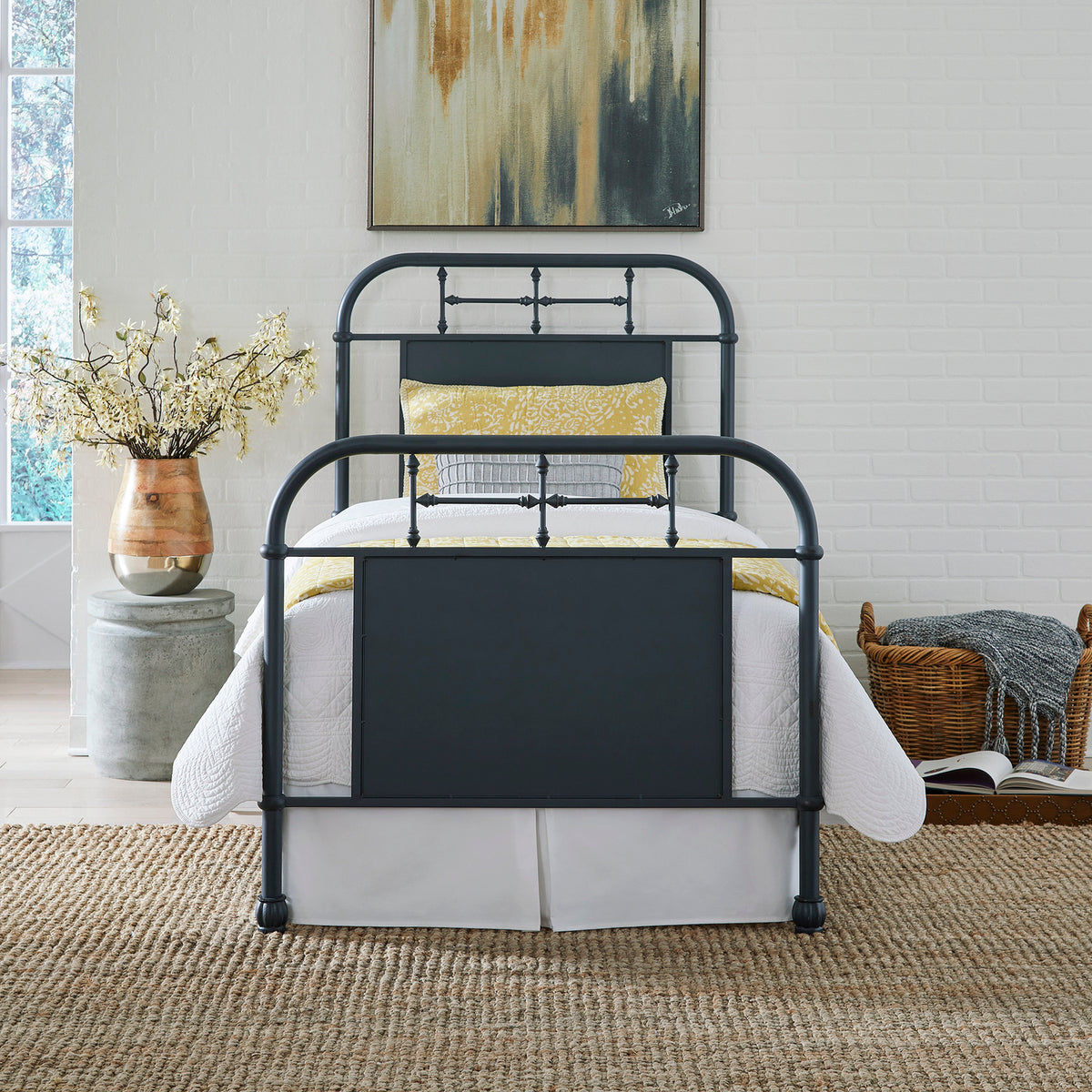 Vintage Series Twin Metal Bed - Navy