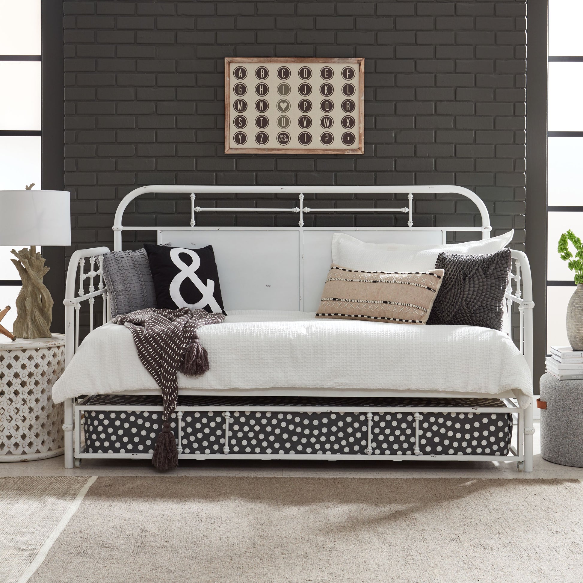 Vintage Series Twin Metal Trundle - Antique White