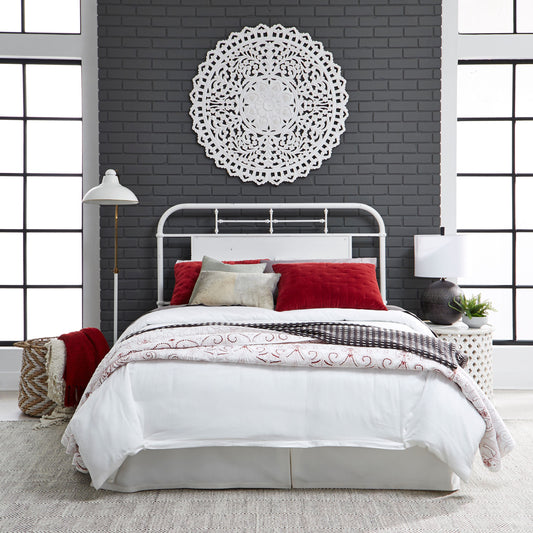 Vintage Series Queen Metal Headboard - Antique White