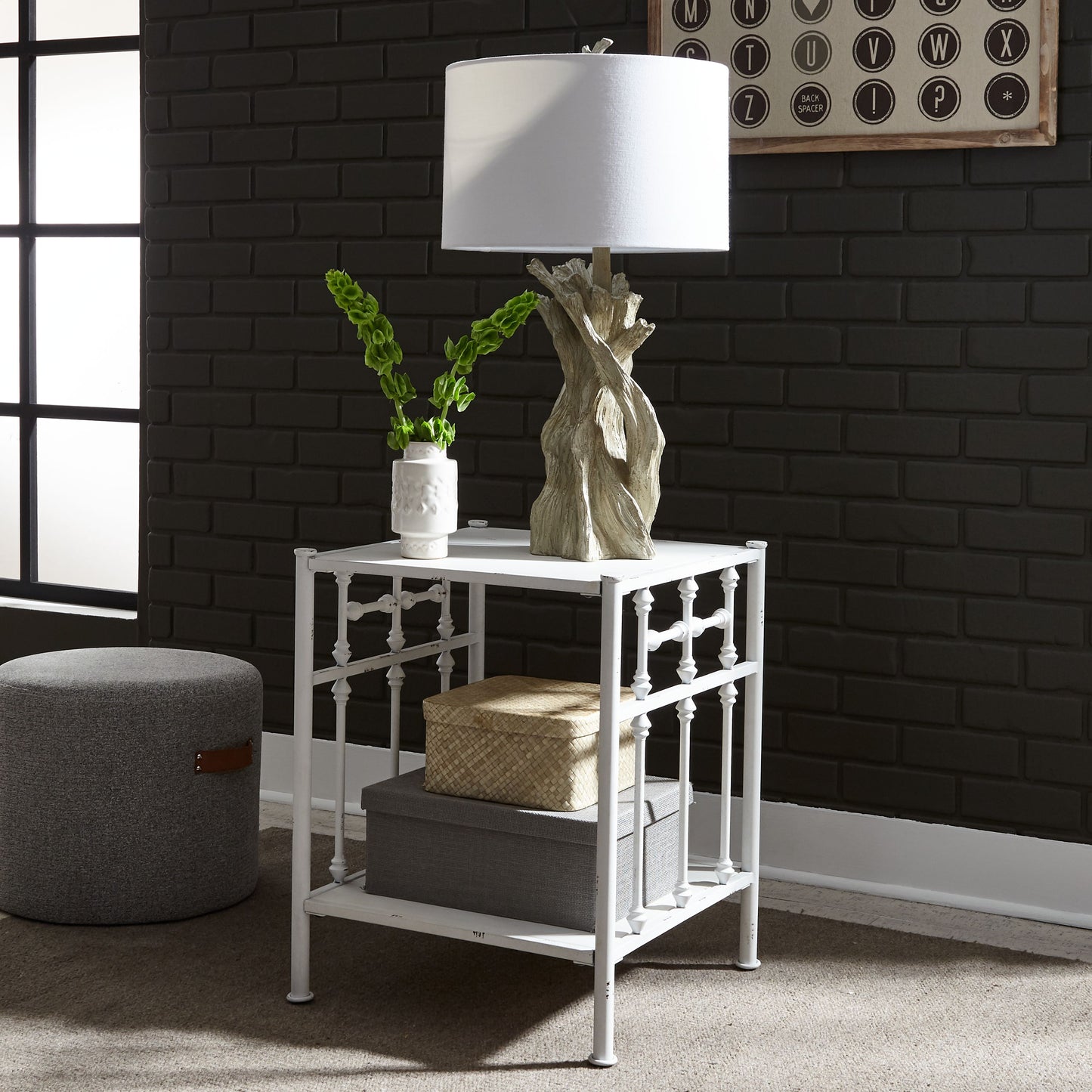 Vintage Series Open Night Stand - Antique White