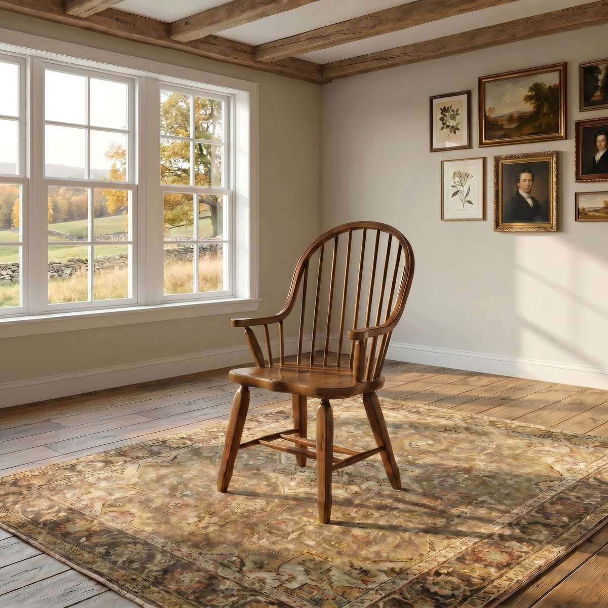 Treasures Bow Back Arm Chair - Oak (RTA)