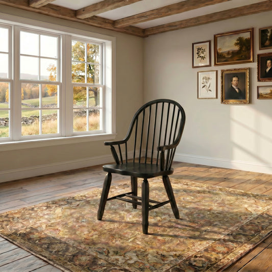 Treasures Bow Back Arm Chair - Black (RTA)