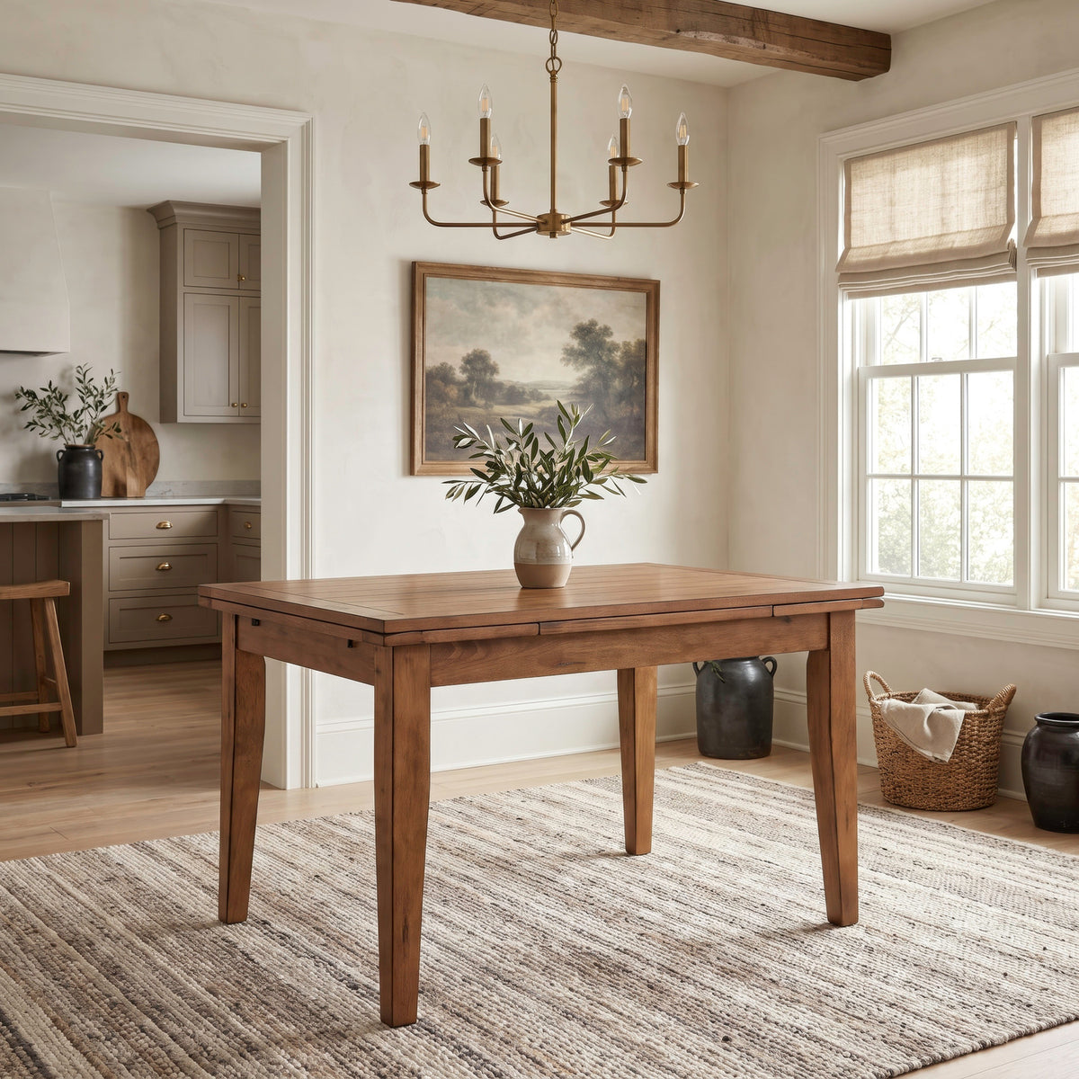 Treasures Retractable Leg Table - Oak
