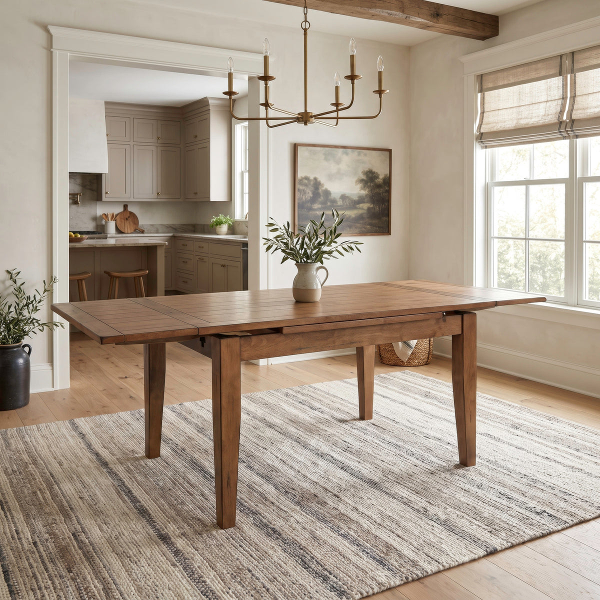Treasures Retractable Leg Table - Oak