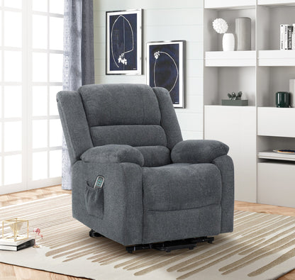 Power Lift Recliner, Gray Fabric