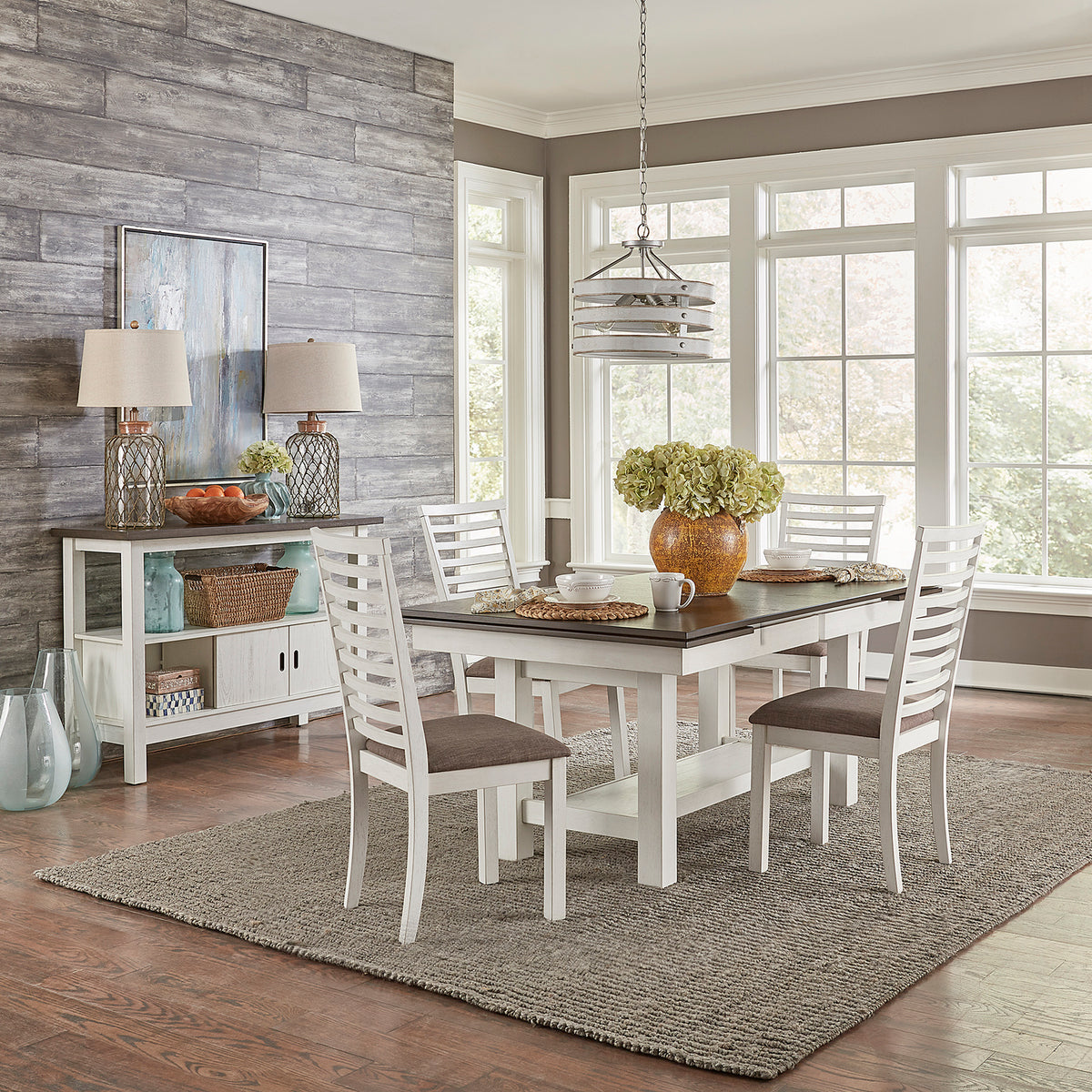 Brook Bay 5 Piece Trestle Table Set