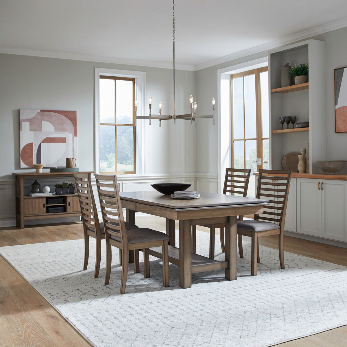 Brook Bay 5 Piece Trestle Table Set