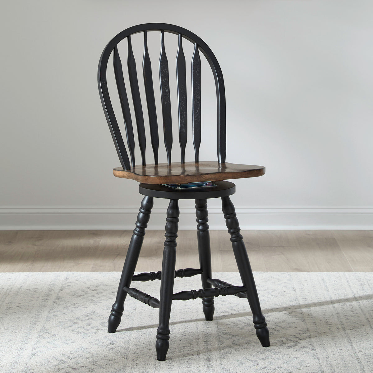 Carolina Crossing Windsor Swivel Counter Chair - Black