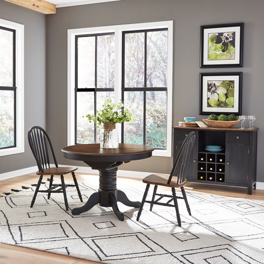 Carolina Crossing 3 Piece Pedestal Table Set (186B-CD-3PDS)