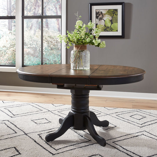 Carolina Crossing Oval Pedestal Table Base- Black