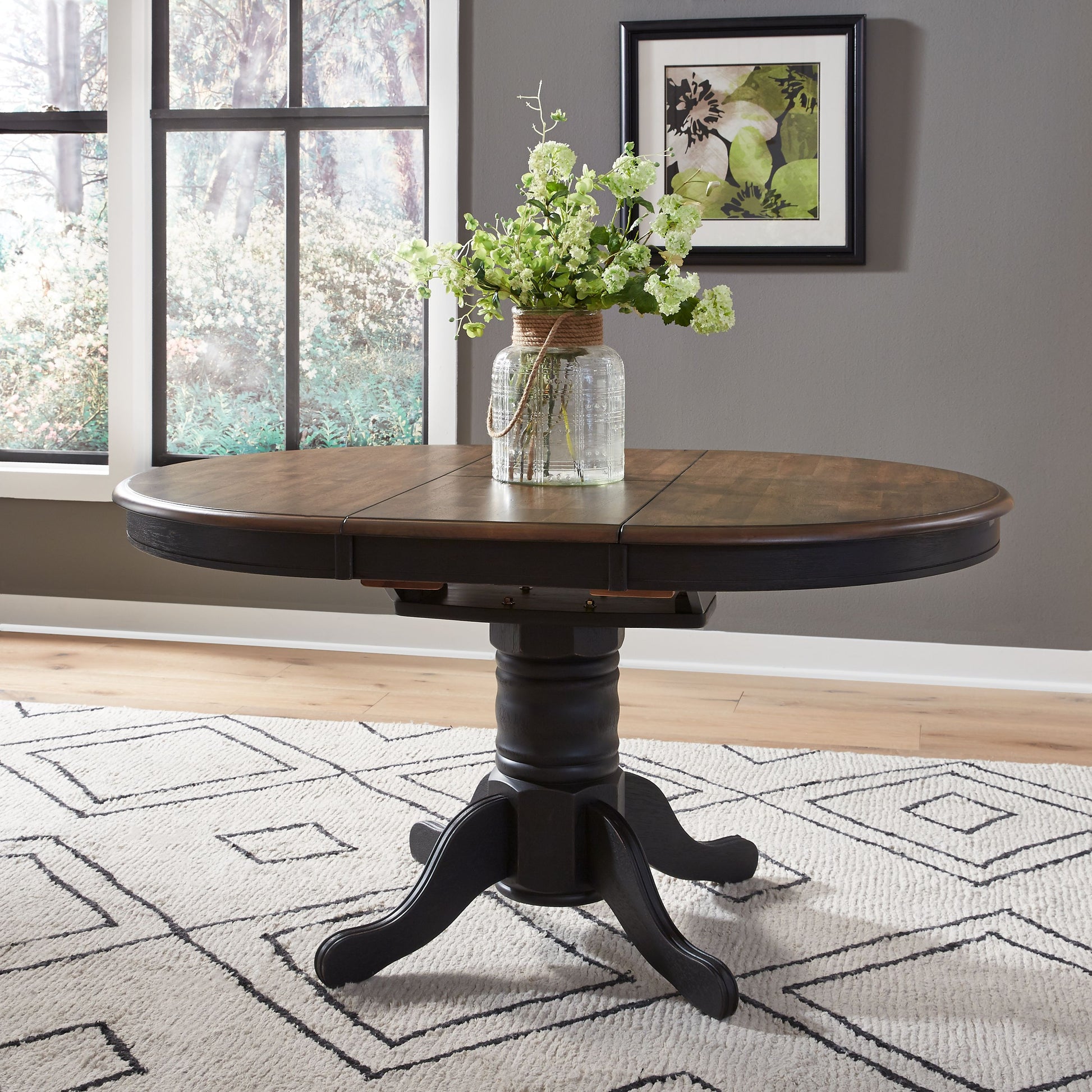 Carolina Crossing Oval Pedestal Table Top- Black