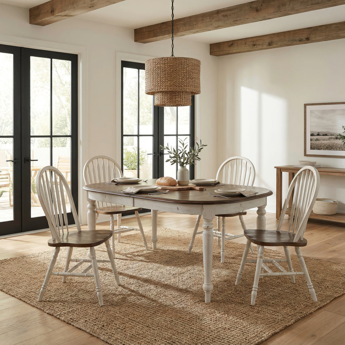 Carolina Crossing 5 Piece Leg Table Set