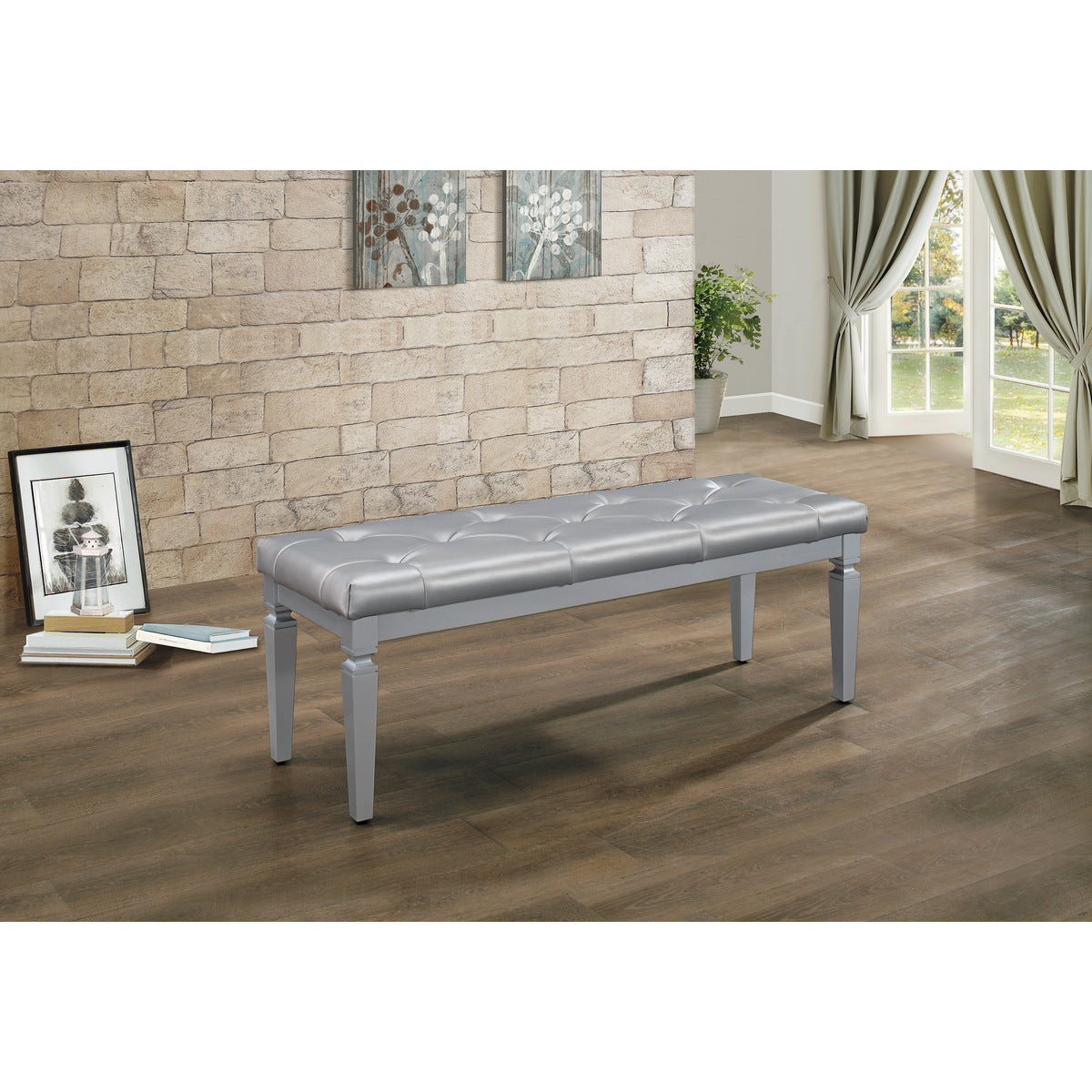 Allura Bed Bench - Silver