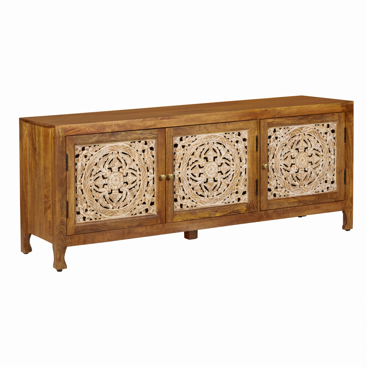 Marisol 65 Inch 3 Door Accent TV Stand - Brown