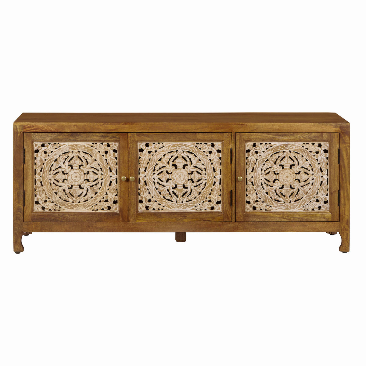 Marisol 65 Inch 3 Door Accent TV Stand - Brown